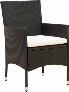 vidaXL 7-cz. zestaw mebli ogrodowych z poduszkami, rattan PE, czarny 3