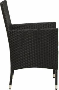 vidaXL 7-cz. zestaw mebli ogrodowych z poduszkami, rattan PE, czarny 5