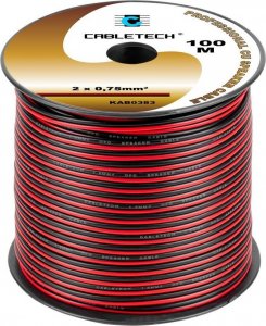 Przewód Cabletech Kabel głośnikowy 0,75mm czarno-czerwony 1