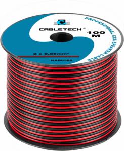 Przewód Cabletech Kabel głośnikowy CCA 0.50mm czarno-czerwony 1