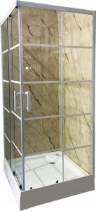 Toule Kabina prysznicowa 80x80 biała Loft 198cm brodzik 2