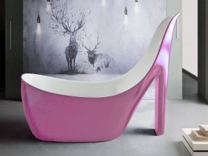 Wanna Toule Wanna 200x80x150 damska szpilka syfon akryl nowa pudrowa 3