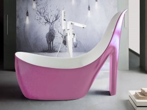 Wanna Toule Wanna 200x80x150 damska szpilka syfon akryl nowa pudrowa 4