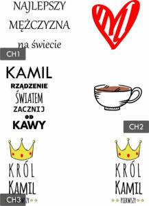KUBEK Dzień CHŁOPAKA MĘŻA MĘŻCZYZNY PREZENT IMIĘ 3
