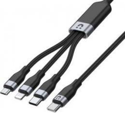 Kabel USB Unitek USB-C - USB-C + microUSB + Lightning 1.5 m Czarno-szary (C14101BK-1.5M) 1