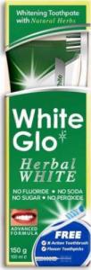 White Glo WHITE GLO_SET Herbal White Toothpaste ziołowa pasta do zębów 100ml + szczoteczka do zębów 1