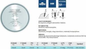 CMT 296.165.56H Piła HW D=165 F=20 Z=56 1