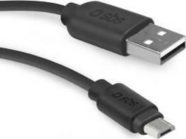 Kabel USB SBS Mobile USB-A - microUSB 3 m Czarny 1