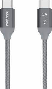 Kabel USB Nevox USB-C - USB-C 2 m Szary (1654) 1