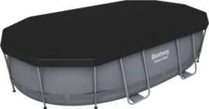 Bestway Basen ogrodowy stelażowy owalny o wymiarach 488 x 305 x 107 cm i pojemności 10949 l Power Steel Bestway + pompa filtrująca + drabinka Uniwersalny 3