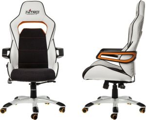 Fotel Nitro Concepts E220 Evo Gaming Biało-pomarańczowy (NC-E220E-WO) 1