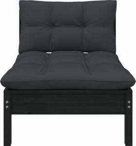 vidaXL 3-cz. zestaw wypoczynkowy do ogrodu, z poduszkami, czarny 3