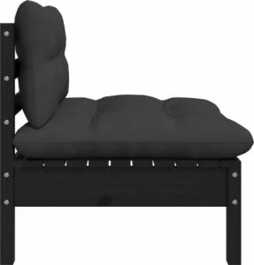 vidaXL 3-cz. zestaw wypoczynkowy do ogrodu, z poduszkami, czarny 4