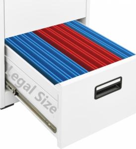 vidaXL Szafka kartotekowa, biała, 46x62x133 cm, stalowa 8