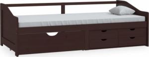 vidaXL 3-osobowa sofa/łóżko z szufladami, ciemnobrązowa, 90 x 200 cm 2