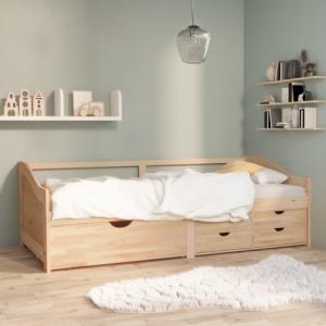 vidaXL 3-osobowa sofa/łóżko z szufladami, drewno sosnowe, 90 x 200 cm 1