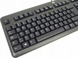 HP Klawiatura HP KU-1156 USB Biurowa Czarna QWERTY +Naklejki Bez Nóżek 1