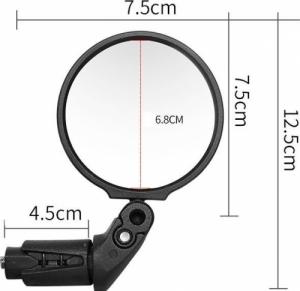 Elletro Mini Lusterko Rowerowe 360* Wsteczne Do Kierownicy na śrubę regulacja odporne do obserwacji 6