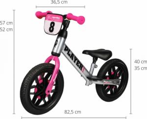 Rowerek biegowy Qplay Player Różowy 4