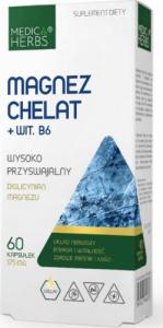 Medica Herbs Medica Herbs Magnez chelat + Witamina B6 - 60 kapsułek 1
