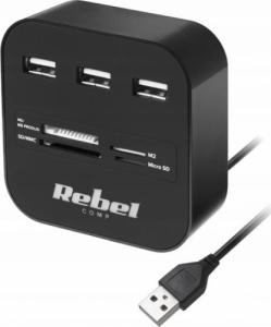 HUB USB Rebel Comp 1x SD 1x M2 1x microSD 1x MS PRO Duo  + 3x USB-A 2.0 (KOM1020) 2