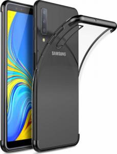 Silikonowe przezroczyste etui z ramką Samsung Galaxy A7 2018 czarne 2