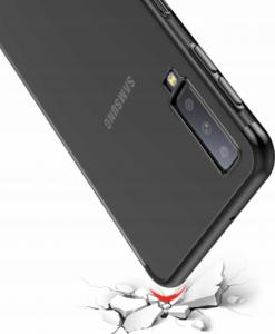 Silikonowe przezroczyste etui z ramką Samsung Galaxy A7 2018 czarne 8