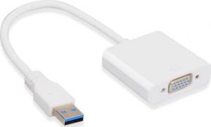 Adapter USB MicroConnect D-Sub (VGA), Biały (USB3.0VGAW) 1
