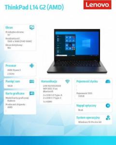 Laptop Lenovo Laptop ThinkPad L14 AMD G2 20X50042PB W10Pro 5650U/16GB/512GB/INT/14.0 FHD/1YR CI 16