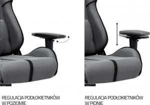 Fotel IMBA Seat WARLOCK materiałowy szaro-czarny 6