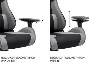 Fotel IMBA Seat KNIGHT materiałowy czarno-szary 6