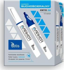 Tetis Marker suchościeralny niebieski KM110-NO (12szt) 1