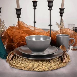 Orion Kubek z uchem do picia kawy herbaty napojów ceramiczny szary alfa 350 ml 3