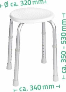 Ridder RIDDER Stołek łazienkowy, okrągły, biały, do 150kg, A00603101 2