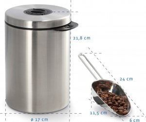 Xavax Pojemnik ze stali nierdzewnej do kawy o pojemności 1 kg z miarką 4