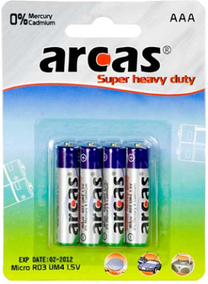 Arcas Bateria Super Heavy Duty AAA / R03 4 szt. 1