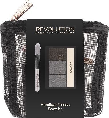 Makeup Revolution Handbag Hacks Matte Balm and Mini Blenders - Kosmetyczka (paletka cieni do brwi+pędzelek)) 1szt