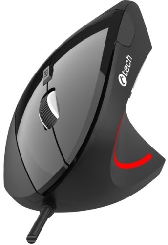 Mysz C-Tech myś VEM-09C, pionowa, 6 przycisków, czarny, USB
