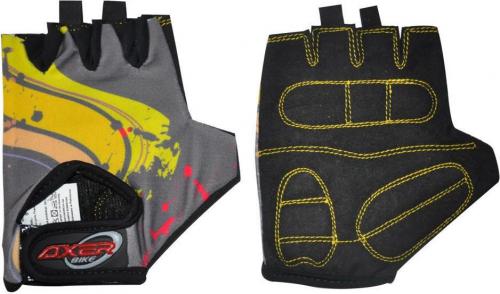 Axer Bike Rękawiczki rowerowe dziecięce Cycle Gloves For Children szaro-żółta r. XXS