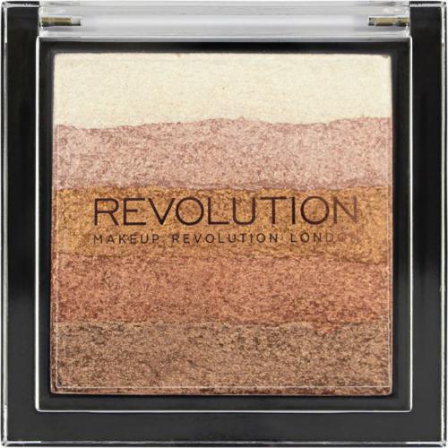 Makeup Revolution Vivid Shimmer Brick - Bronze Kiss Paletka bronzerów i rozświetlaczy 7g
