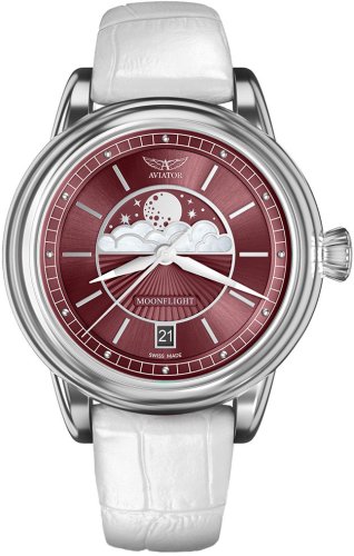 Zegarek Aviator Zegarek damski Aviator V.1.33.0.264.4.WM biały