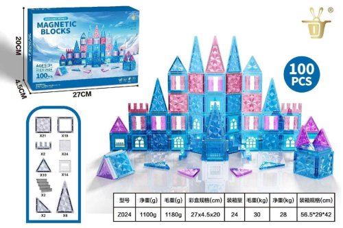 Kontext Zestaw Klocków Magnetycznych ICE SNOW 100el. EDUKAMP
