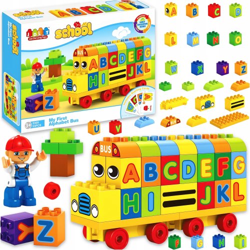 Bounn Klocki konstrukcyjne autobus edukacyjny literki 53 elementy