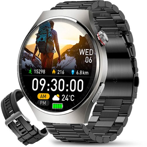 Smartwatch Rubicon Zegarek SMARTWATCH RNCF32S glukometr BRANSOLETA + PASEK