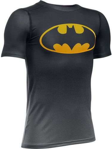 Under Armour Koszulka dziecięca DC Comics Baselayer SS-BLK//SNB czarna r. XL (1287377 001)