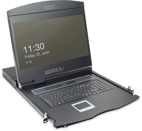 Klawiatura Digitus 19" LCD Konsola KVM, 16-Port CAT 5, Klawiatura US