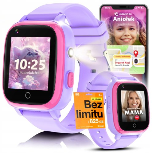 Smartwatch JG Smart T5 Fioletowy