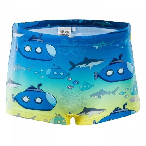 AQUAWAVE Kąpielówki juniorskie Submarine Kids Tile Blue Gradient/ Submarine Print r. 110