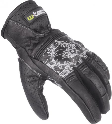 W-TEC Rękawice motocyklowe damskie skórzane W-TEC NF-4206 czarno-białe r. XL (12145-XL)