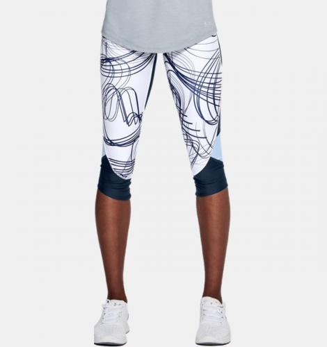 Under Armour Spodnie damskie ARMOUR FL FAST PRNTD CAPRI granatowo-białe r. XS (1320321-409)